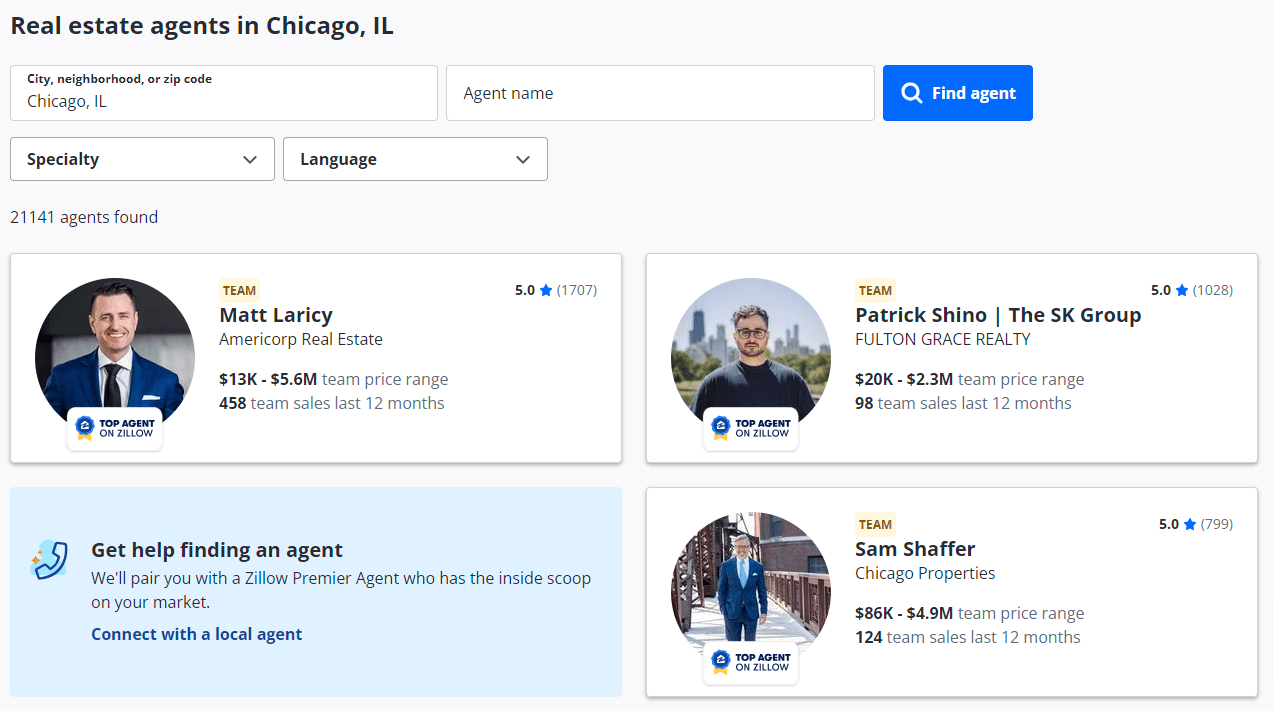 Scrape Zillow Real Estate Agent Data